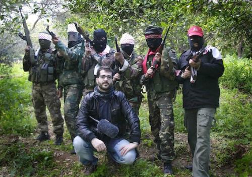 Unai en Gaza con miembros del Frente popular para la liberación de Palestina